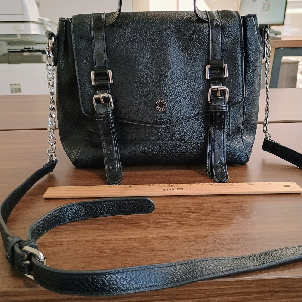 Steve Madden Black Shoulder Bag with Silver Accents